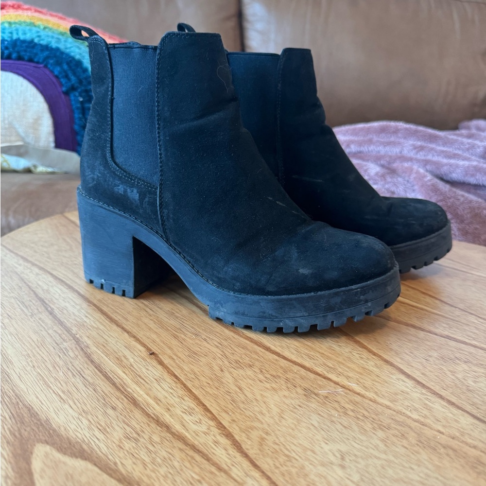 Chunky Black Booties